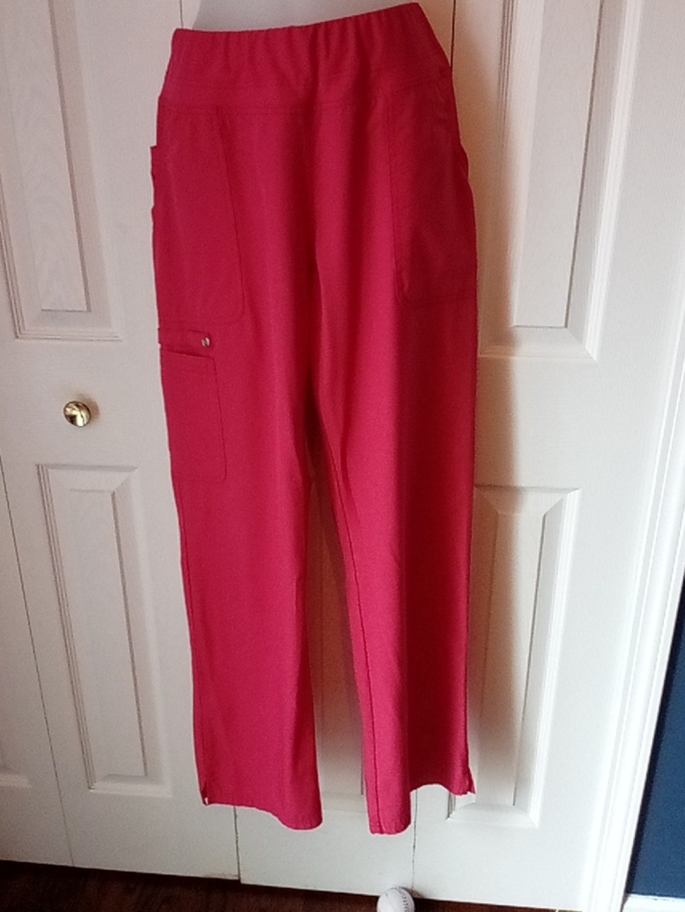 Elle Women's Bright Pink Pull On Scrub Pants